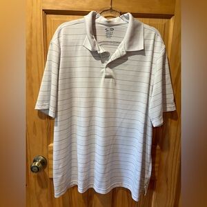 Champion Mens Polo Golf Shirt XXL White Stripe Duo Dry Short Sleeve Casual
